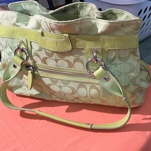 Green Canvas Coach purse